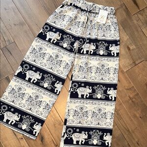 Black & White Elephant Print Pants